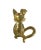 Vintage Pave Clear Rhinestone Cat Brooch Gold Toned Costume Jewelry For Sale - Image 4 of 4