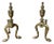 Antique Victorian Brass Fire Dogs, 1860, Set of 2 For Sale