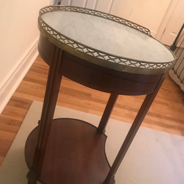 20th Century Traditional Marble Top Cherry Side Table Chairish
