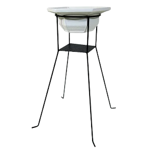 Black & White Metal Plant Stand, 1950s