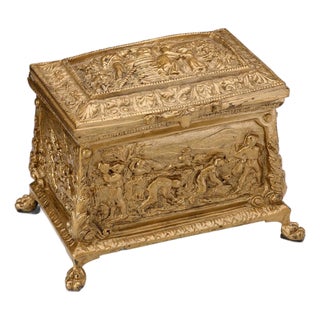 Gilded Bronze Casket Box For Sale