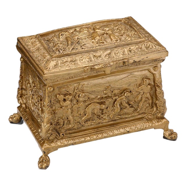 Gilded Bronze Casket Box For Sale