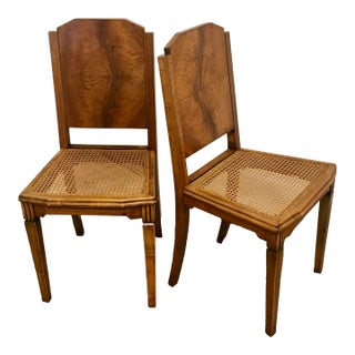 Single French Art Deco Walnut Side Chair, 1930 For Sale