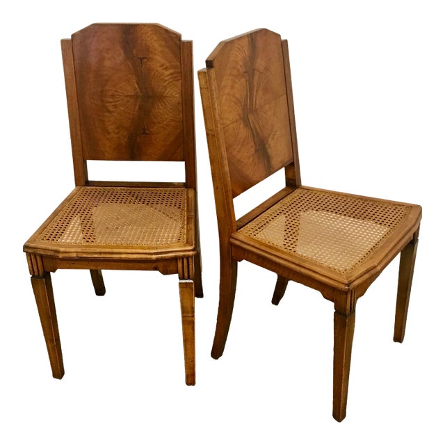 Single French Art Deco Walnut Side Chair, 1930 For Sale