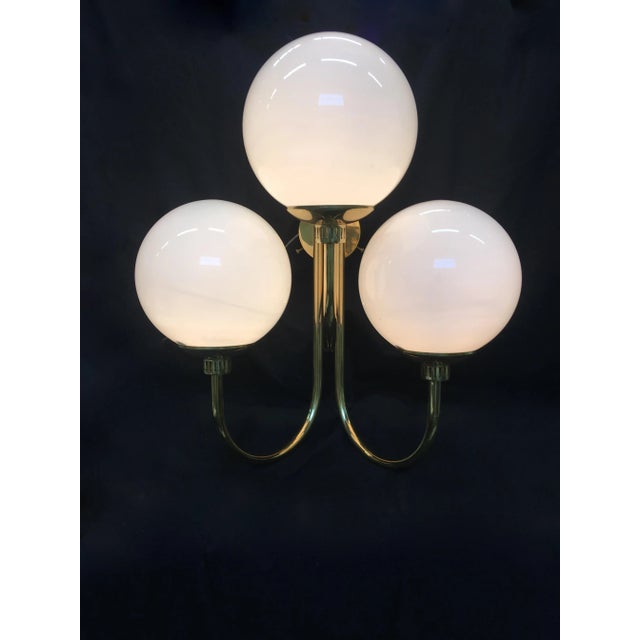 1980s Italian Brass and Murano Glass Globe Sconces, 1980s, Set of 2 For Sale - Image 5 of 5