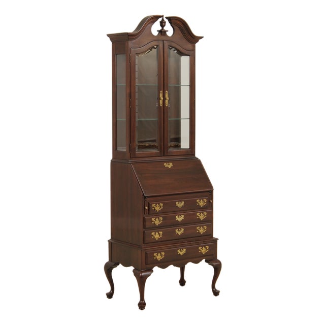 Ethan Allen Cherry Georgian Court 2 Piece Secretary Desk For Sale