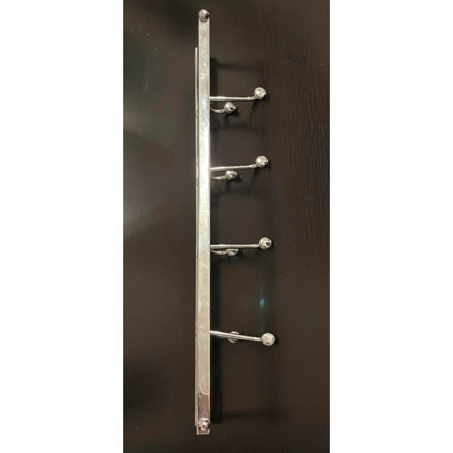 French Art Deco Coat Rack Hanger - Swivel Hooks 1940s, Chrome Plate For Sale - Image 9 of 12