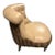 Mink Fur and Calfskin Upholstered Boudoir Chair For Sale