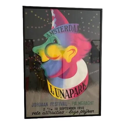 Lunapark Poster by Reyn Dirksen, Netherlands, 1950s For Sale