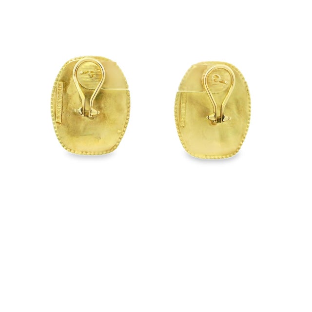 Gold 1970s Pair of Athena Seidengang 18k Gold Classical Figure Earrings For Sale - Image 8 of 9