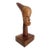 Vintage African Hand Carved Wood Head Bust Sculpture, Artist Signed For Sale