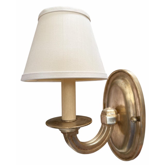 Traditional 1990s Regency Style Paul Ferrante White Gold Giktwood Sconces - a Pair For Sale - Image 3 of 6