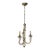 Vintage Hart Associates Distressed White & Brass 3-Light Chandelier For Sale