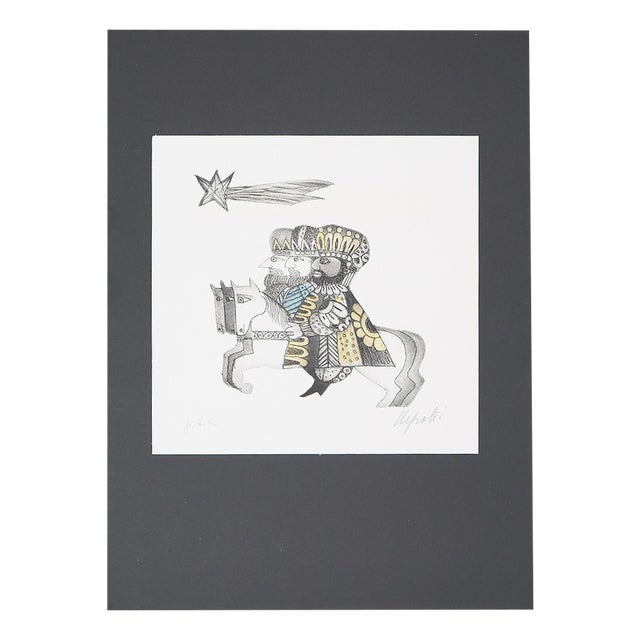 Emanuele Luzzati, The Three Wise Men, 1980s, Colour Screen Print For Sale