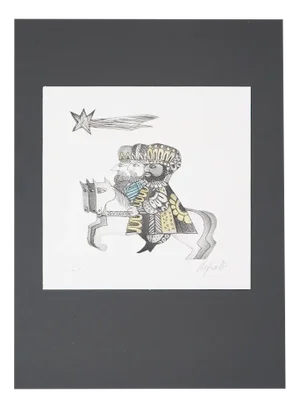 Emanuele Luzzati, The Three Wise Men, 1980s, Colour Screen Print