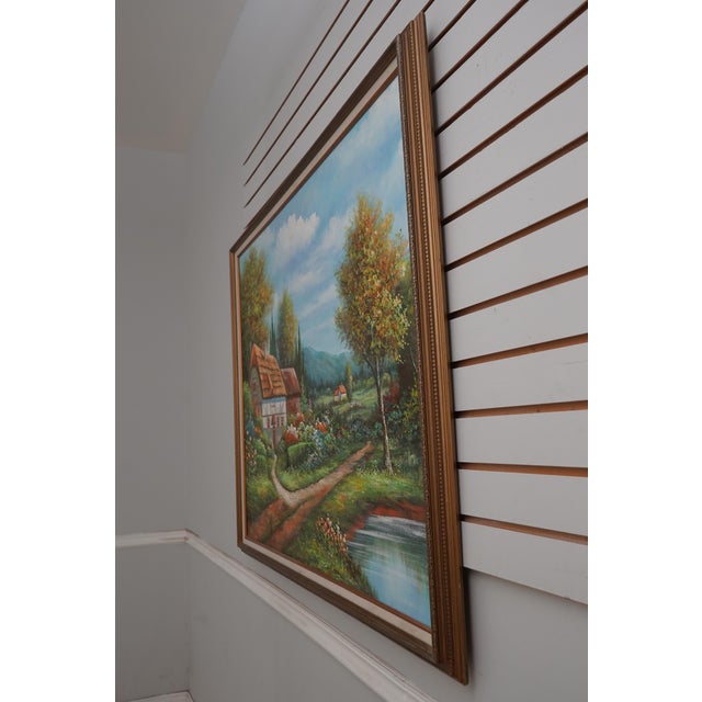 Age: Approx. 40 Years Old Details: Cottage Scene Artist Signed Nicely Painted Bright & Vibrant Colors Professionally...
