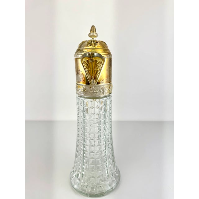 1960s Mid-Century Italian Cut Glass and Silverplate Claret Jug For Sale - Image 10 of 16