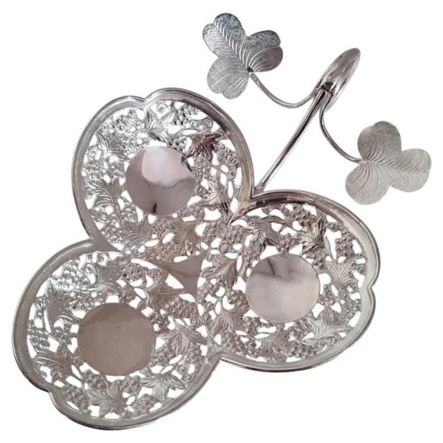 Antique Chinese Export Silver Trefoil Dish from Wang Hing & Co, 1890 For Sale - Image 12 of 12