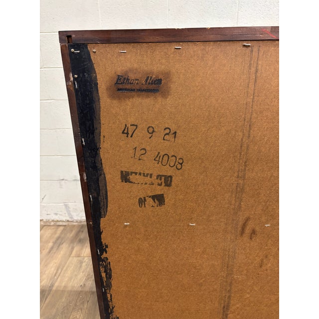 Vintage Ethan Allen Antiqued Pine Old Tavern CRP Dresser With Bookcase Hutch For Sale - Image 12 of 15