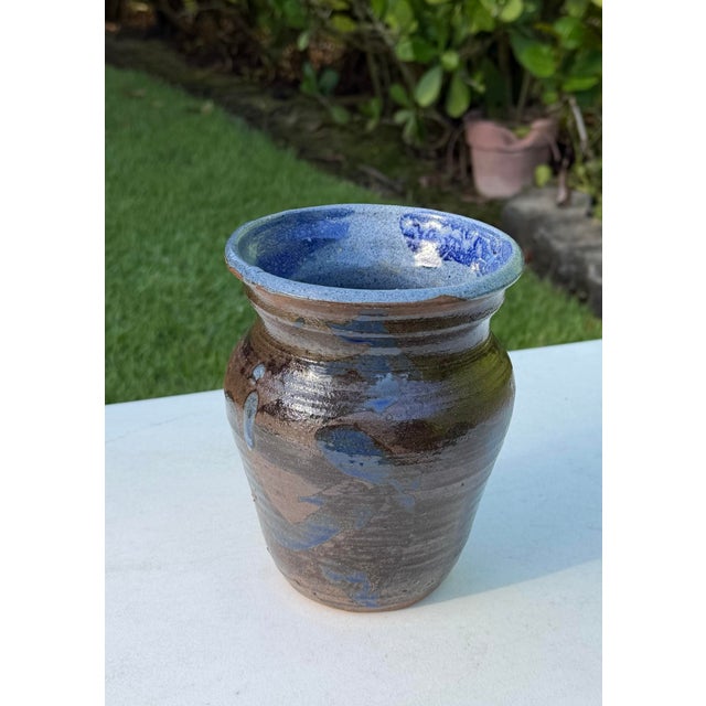 Ceramic Vintage 6.75” Signed Studio Pottery Vase For Sale - Image 7 of 11