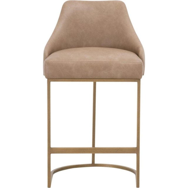 Transitional Essentials For Living Parissa Leather Counter Stools - Set of 2 For Sale - Image 3 of 9