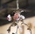 Ivory Early 20th Century French Three-Light Tole Chandelier With Porcelain Flowers For Sale - Image 8 of 11