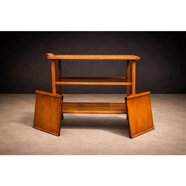 Brazilian Modern Bar Cart With Adjustable Shelves in Hardwood, Peter Kraft, 1960s For Sale - Image 4 of 11