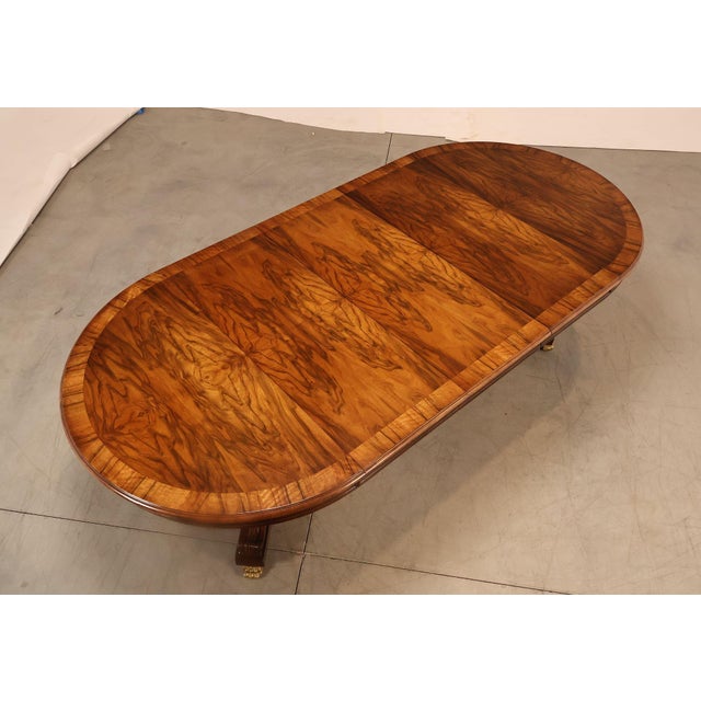 Karges Furniture Karges Walnut Round Extendable Dining Table With Three Leaves For Sale - Image 4 of 18