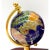 Wood Vintage Semi-Precious Stone Globes on Wood Bookends- A Pair For Sale - Image 7 of 10
