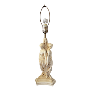 Rococo Vintage Hollywood Regency Lamp-Three Graces Statue Base No Shade