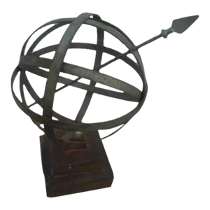 Vintage Rustic Metal Armillary Globe