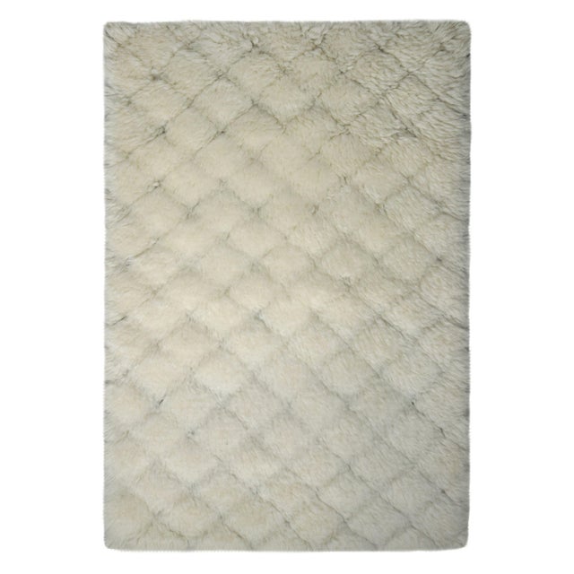 Rug & Kilim Rug & Kilim’s Moroccan Custom Rug With Geometric Design in Soft White For Sale - Image 4 of 6