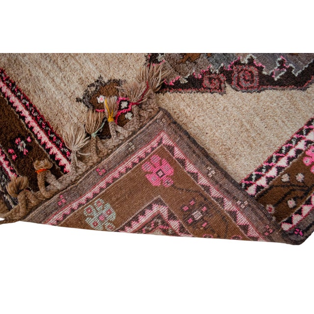 Authentic Vintage Turkish Rug: Camel Wool Large Runner With Natural Dyes For Sale - Image 12 of 12