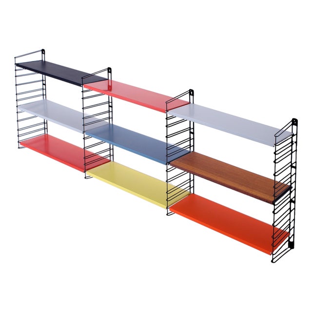 Modular Metal Wall Rack by A.D. Dekker for Tomado, 1950s, Set of 13 For Sale