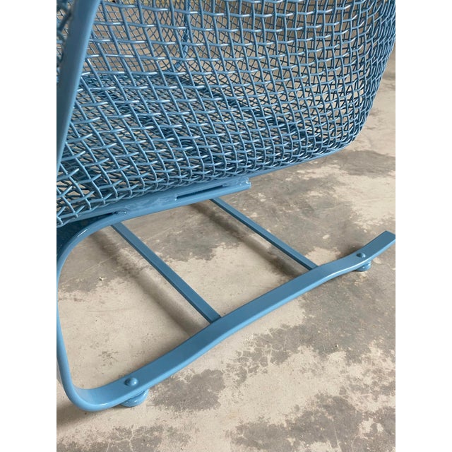 Cerulean Cerulean Blue Russell Woodard Sculptura Loveseat + Cantilevered "Springer" Chair, Set of 2 For Sale - Image 8 of 12