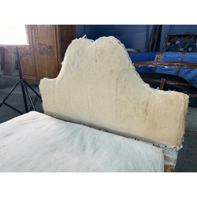 18th Century Louis XV Painted Wood & Upholstered Bench For Sale - Image 4 of 6