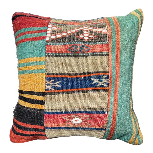 Rainbow Kilim Pillow For Sale