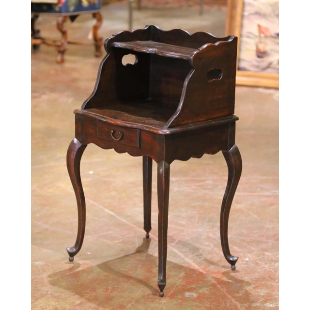 Late 18th Century 18th Century French Louis XV Carved Oak Nightstand With Drawer For Sale - Image 5 of 13