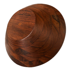 Mid-Century Hand-Turned Burl Walnut Bowl, Stamped Billings Missouri