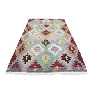 Vintage Turkish Antalya Kilim Flatweave Rug For Sale