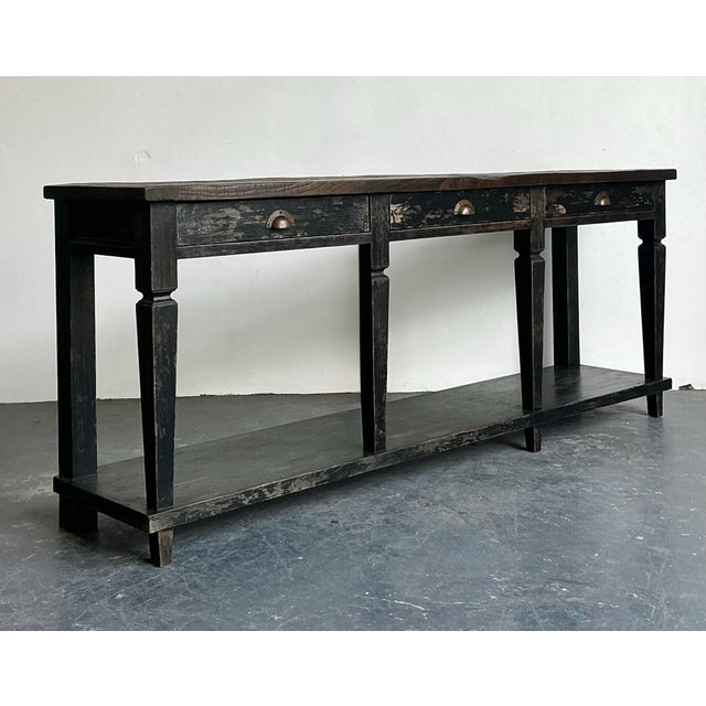 Vintage Patinated Long Console Table For Sale - Image 13 of 13