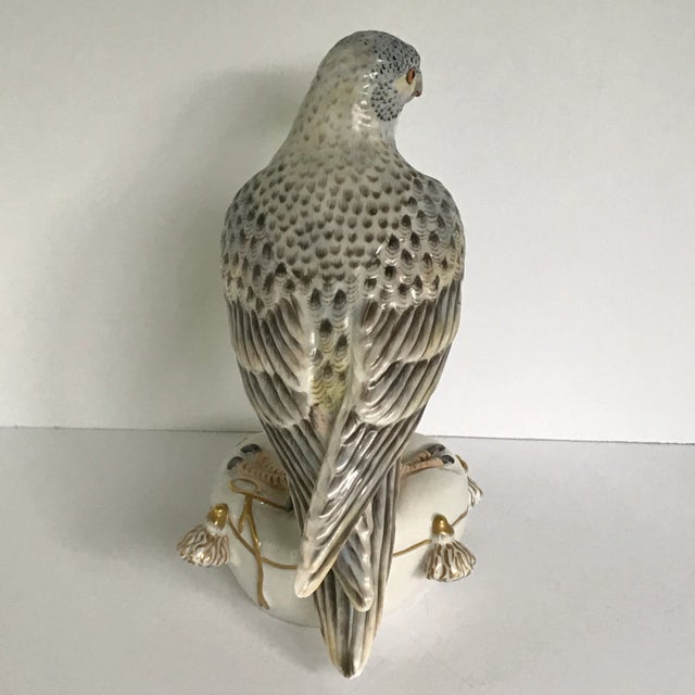 Mottahedeh Hand Painted Falcon on Pillow Made in Italy For Sale - Image 4 of 13