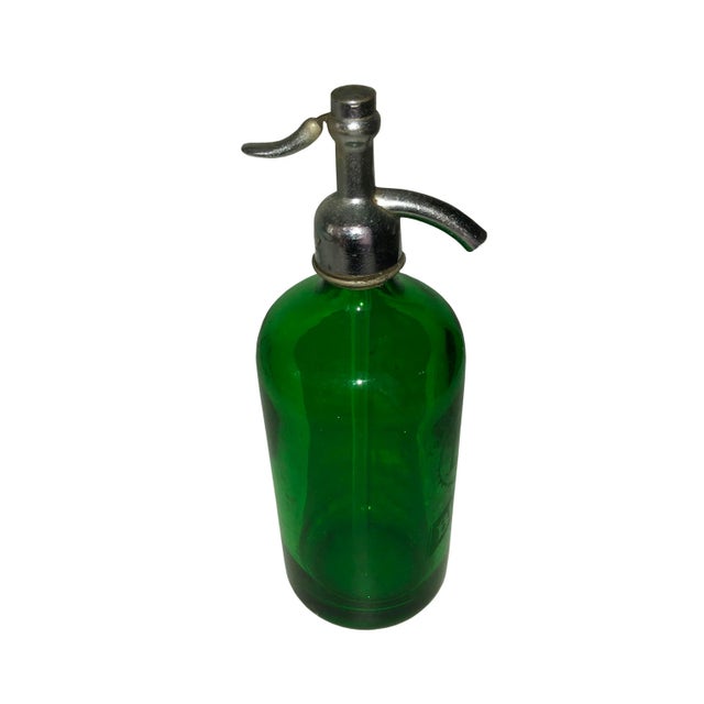 1900 - 1909 Circa 1900 Seltzer Bottle Green Glass For Sale - Image 5 of 5