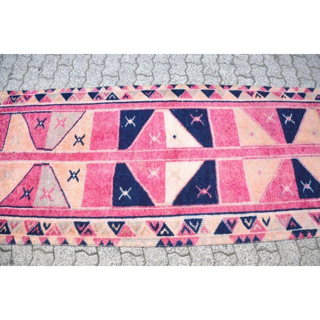 Turkish 1960s Vintage Turkish Handmade Runner For Sale - Image 3 of 11