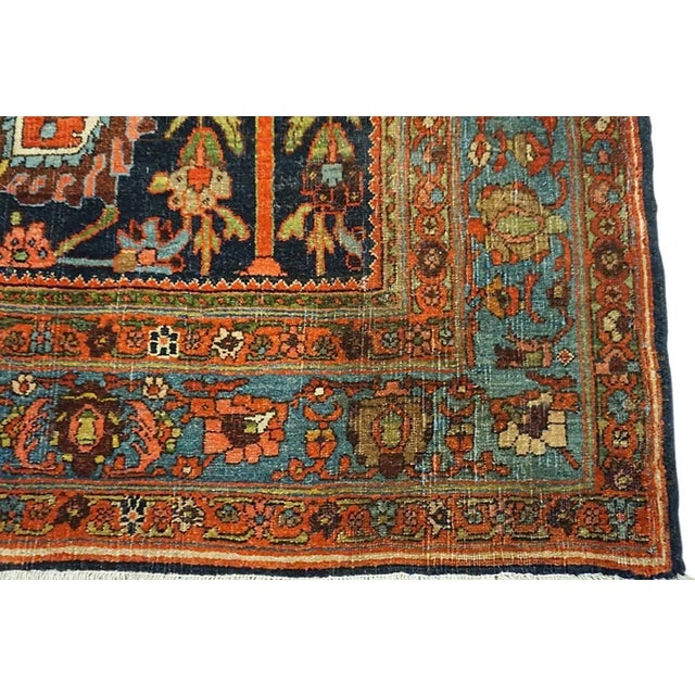 Black Late 19th-Century W. Persian Bijar Carpet ( 4' 9" x 7' - 145 x 213 ) For Sale - Image 8 of 11