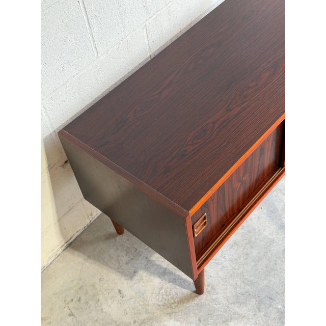 1960s Small Rosewood Sideboard With Sliding Doors Danish Mid-Century Modern 1960s For Sale - Image 5 of 10