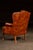Mid 20th Century Tufted Leather Wingback Armchair in Burnt Amber For Sale In Chicago - Image 6 of 17