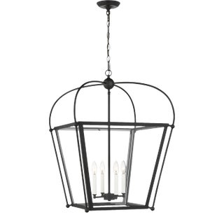 Chapman & Myers By Visual Comfort Studio Charleston 4-Light Pendant in Midnight Black For Sale