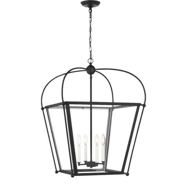 Chapman & Myers By Visual Comfort Studio Charleston 4-Light Pendant in Midnight Black For Sale
