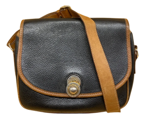 Vintage Celine Black and Tan Leather Crossbody Shoulder Bag